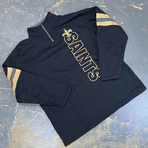 New Orleans Saints Retro 1/4 Zip Crew Neck Pull Over Sweater XL NFL Football